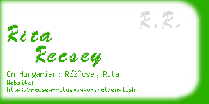 rita recsey business card